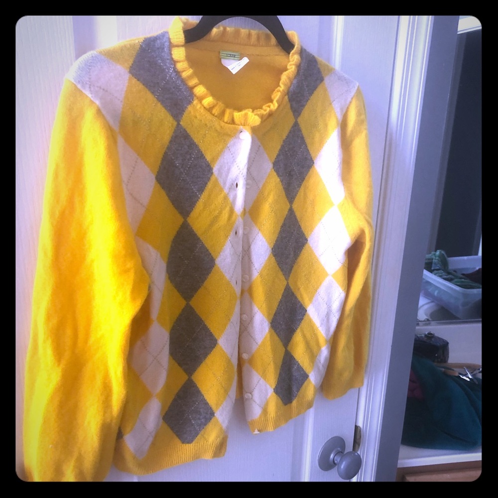 JCREW Argyle Cardigan